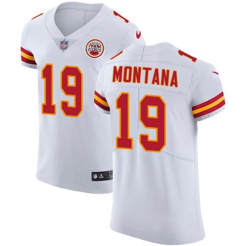 Nike Chiefs #19 Joe Montana White Men's Stitched NFL Vapor Untouchable Elite Jersey - Click Image to Close